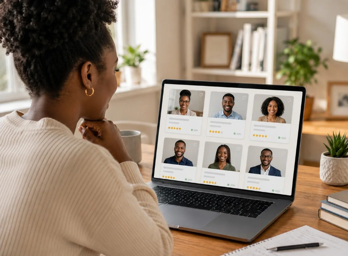 Learner browsing verified tutor profiles to choose the right fit